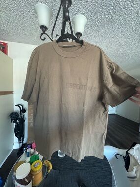 ESSENTIALS Brown Oversized Crewneck T-Shirt